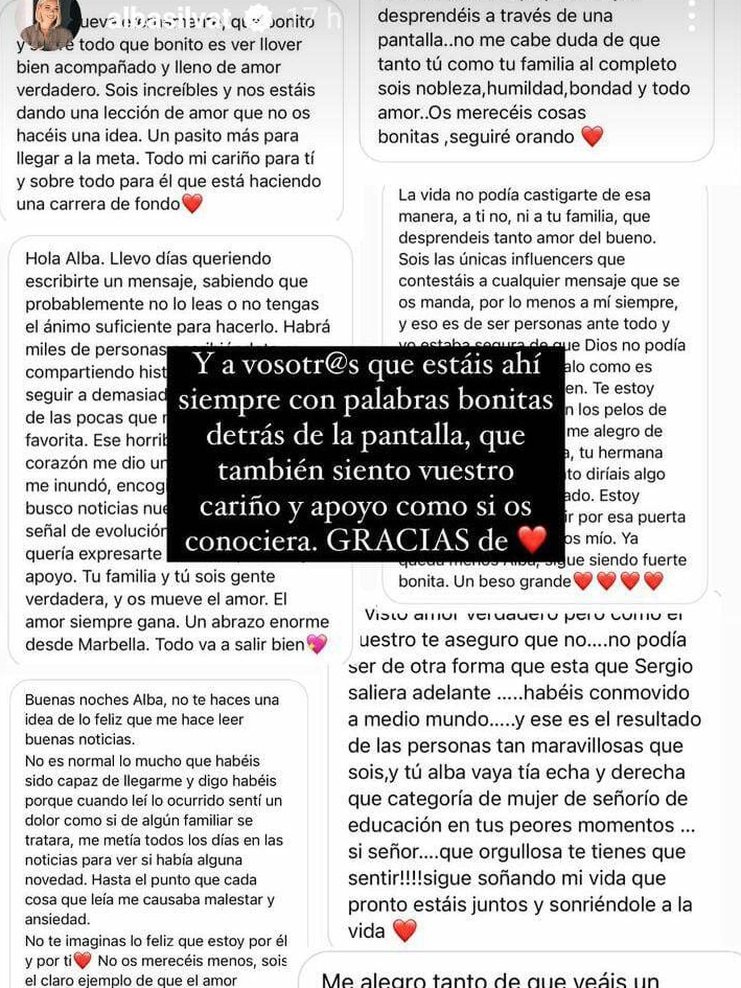 Una historia de Alba Silva agradeciendo el apoyo de sus seguidores.(Instagram/@albasilvat)