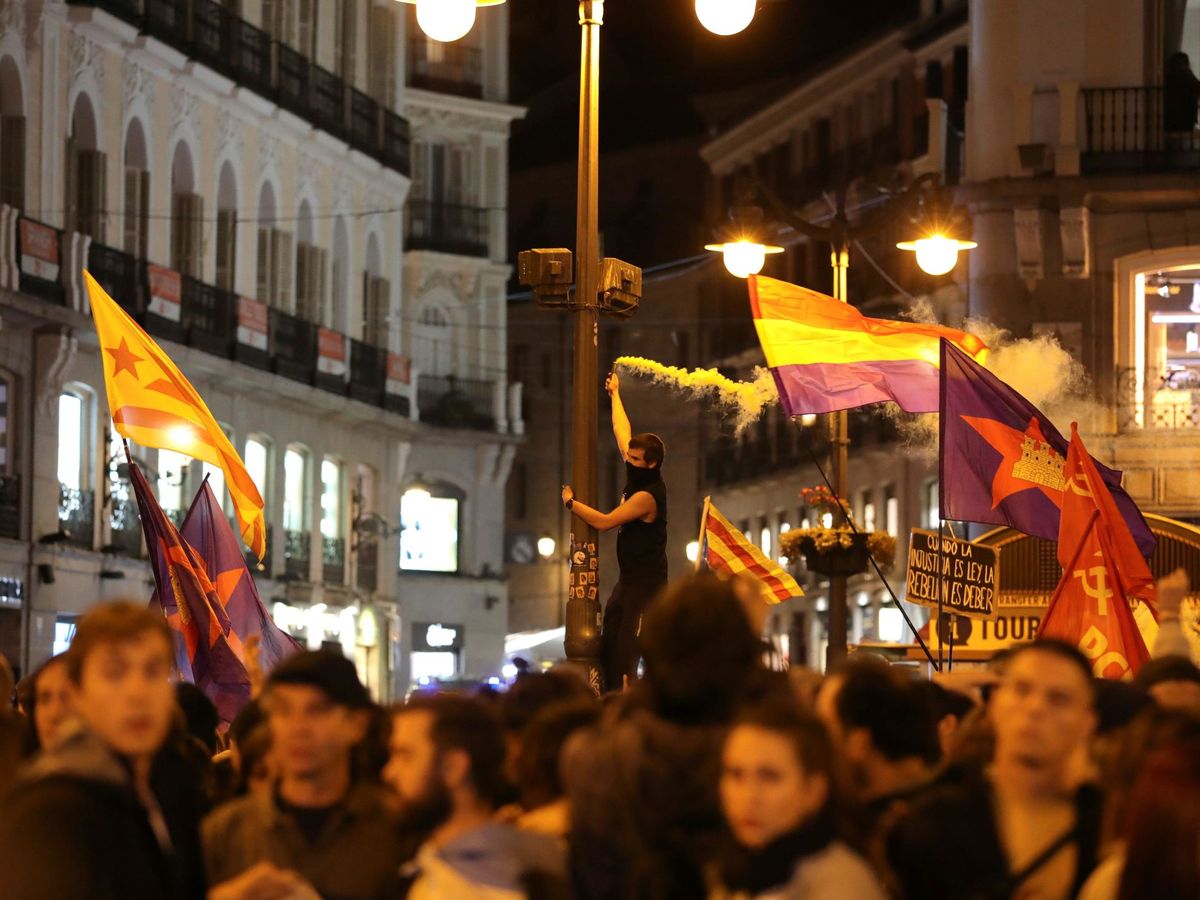 Foto: Protesta en Madrid contra la sentencia del 'procés'. (EFE) 