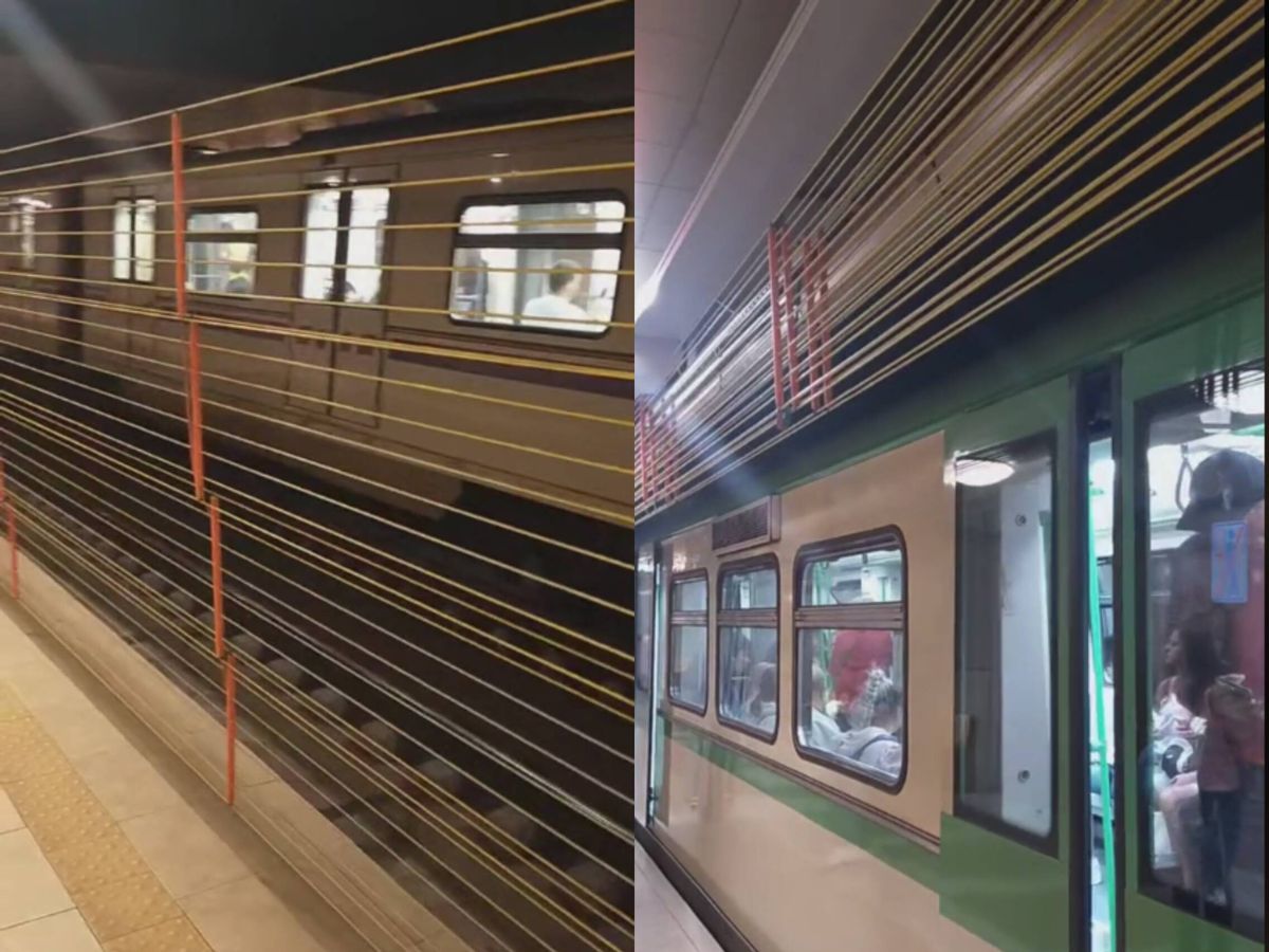Foto: Muestra el método implantado en el metro de Sofía para evitar caídas a la vía. (TikTok/@josechu316)