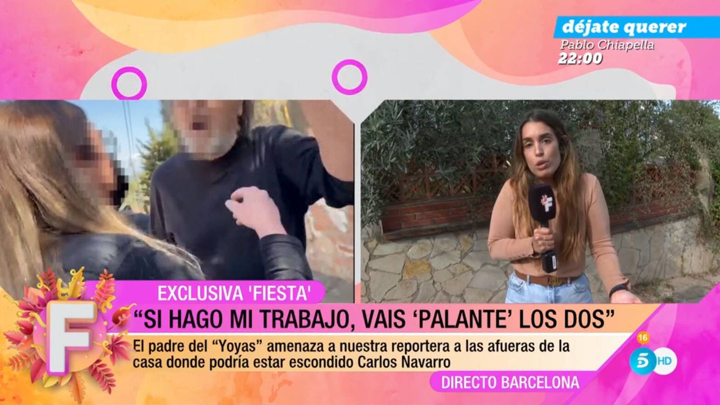 La reportera Arabella Otero en 'Fiesta'. (Mediaset)