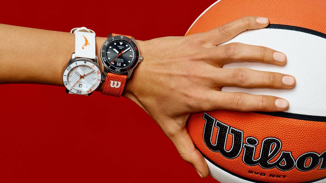 Foto: Tissot, los fabricantes de balones Wilson y la WNBA —la liga de baloncesto profesional de USA— presentan edición limitada de cuarzo. (Cortesía)