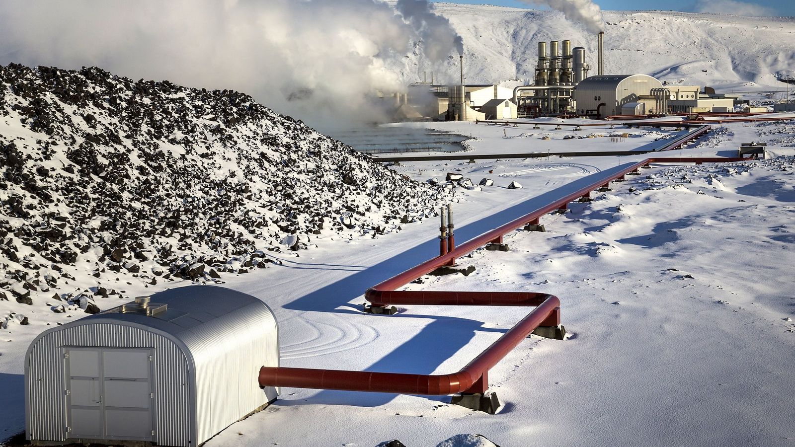 Mina de criptomonedas enganchada a una planta de energía geotérmica en Islandia. (Reuters)