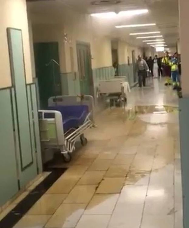 Foto: Nuevas inundaciones en el Hospital 12 de Octubre. (Twitter de José Fernández)