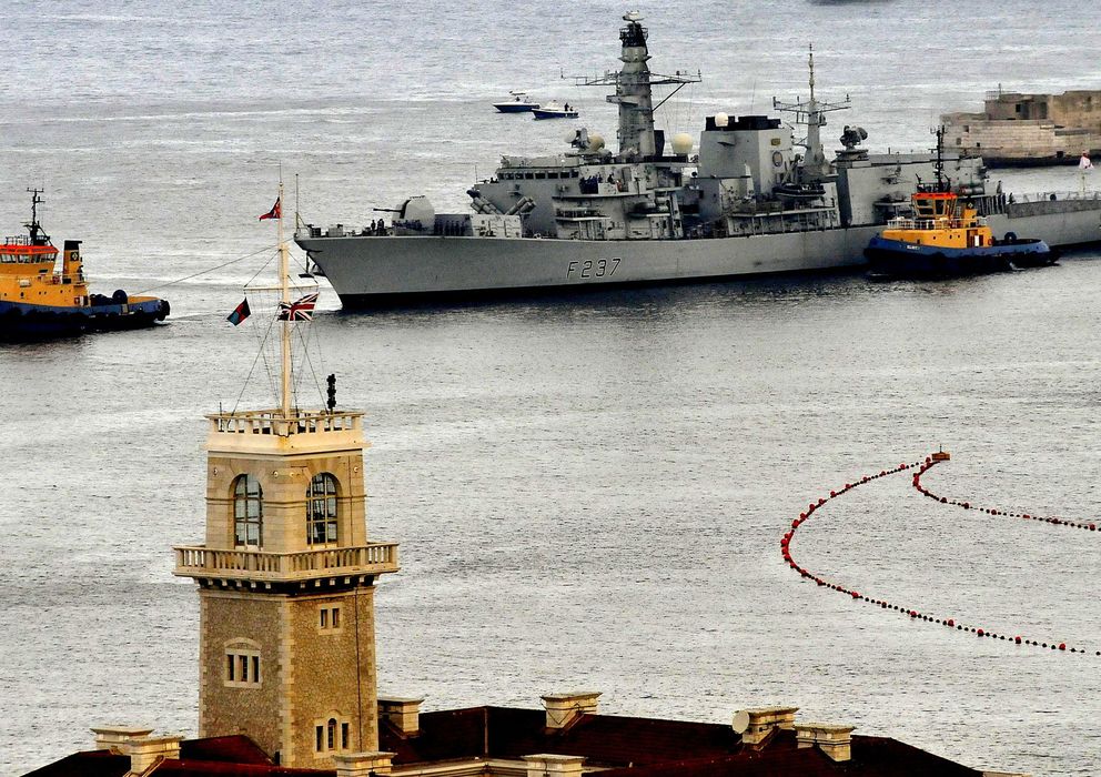 Foto: La fragata británica 'Westminster', atracada en el puerto de Gibraltar el pasado mes de agosto (Efe)