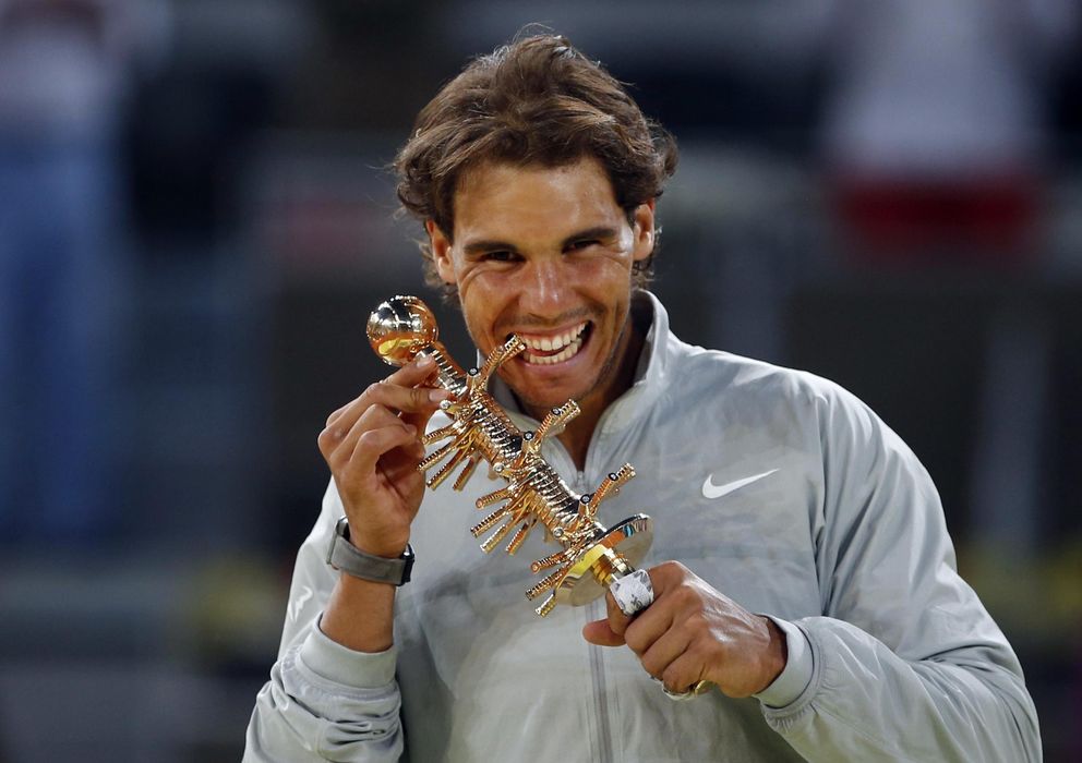 Foto: Rafa Nadal, campeón de Madrid tras ganar al lesionado Kei Nishikori.