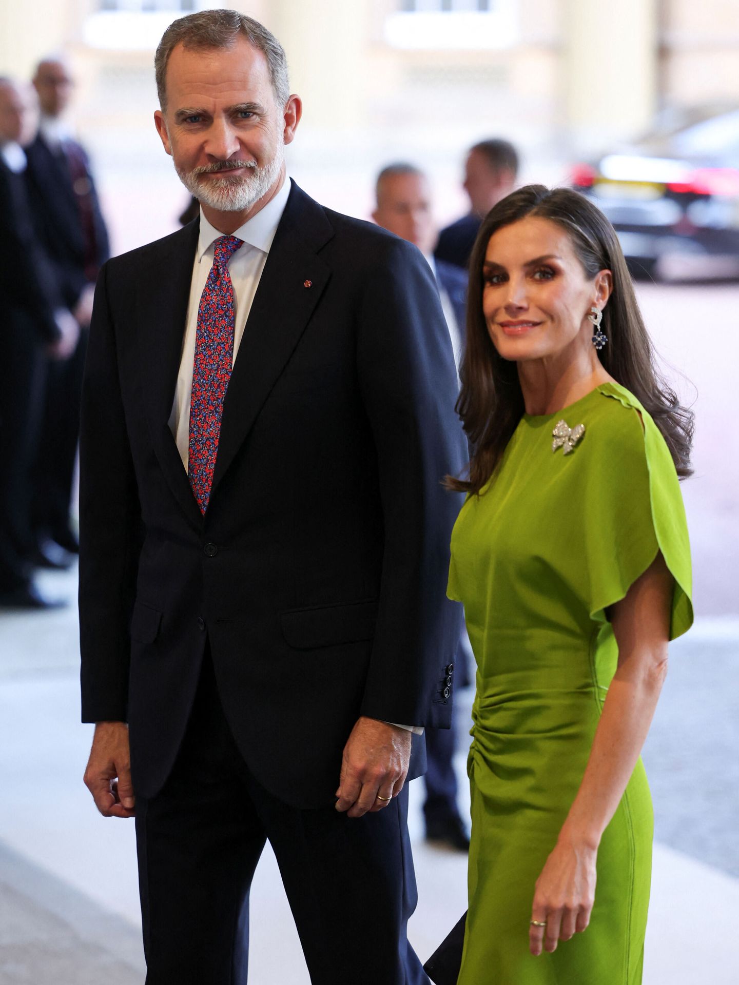 Don Felipe y doña Letizia, en la recepción ofrecida en Buckingham. (Reuters/Henry Nicholls)