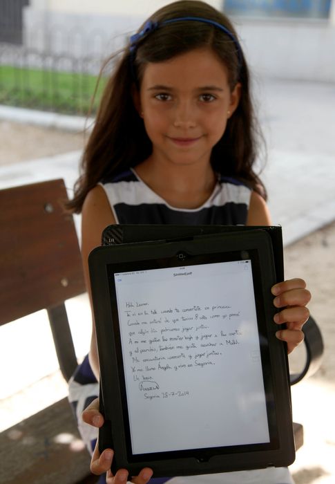 Foto: Imagen de la carta que Ángela escribió a la princesa de Asturias (Diego de Miguel /ICAL)