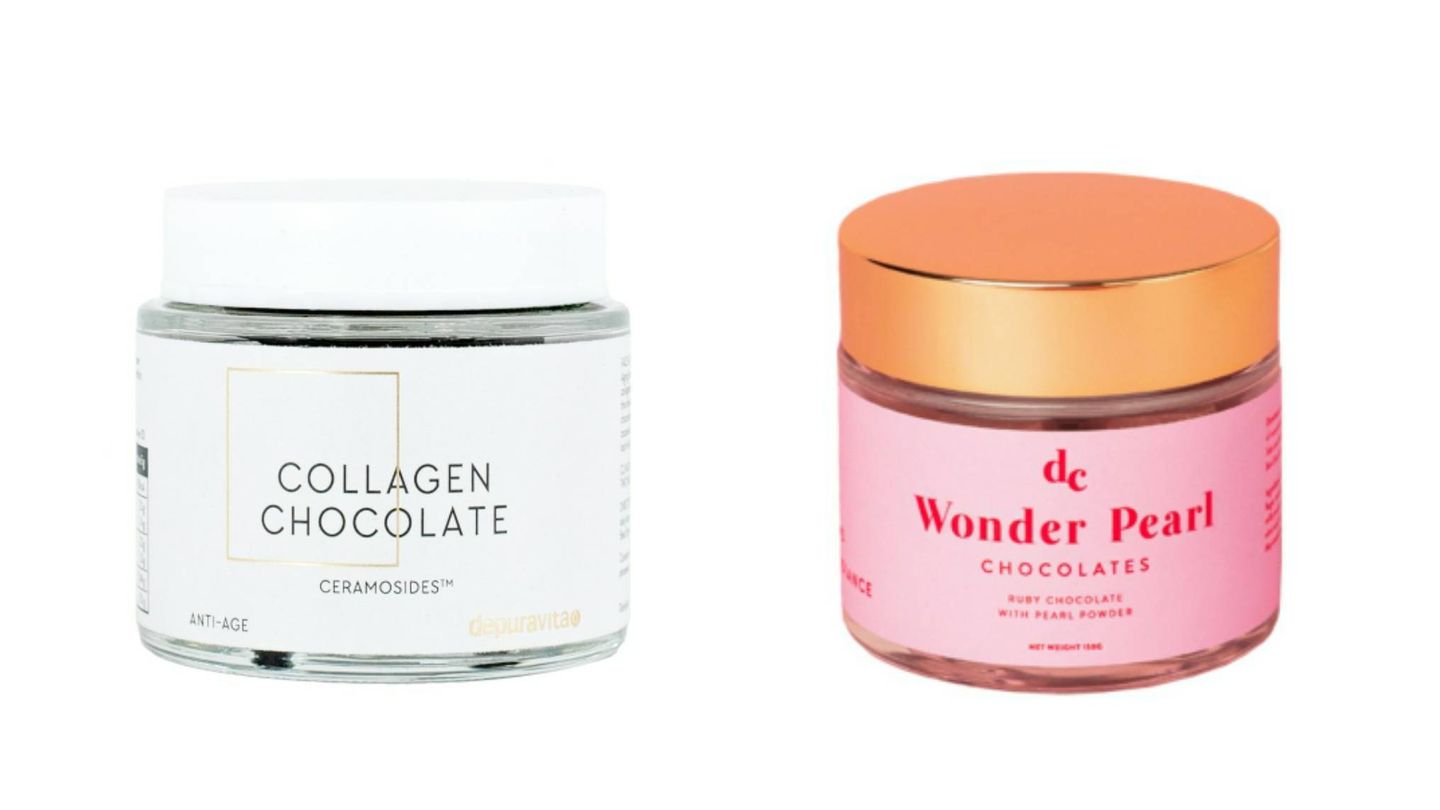Collagen Chocolate y Wonder Pearl Beauty Chocolate, ambos de Depuravita en Nadia Perfumería. 