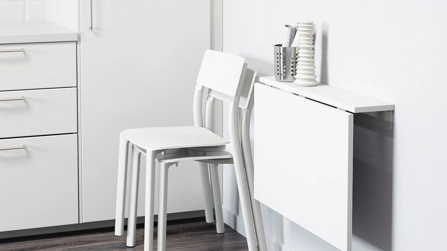 Ikea tiene prácticas soluciones de decoración, como esta mesa plegable. (Cortesía)