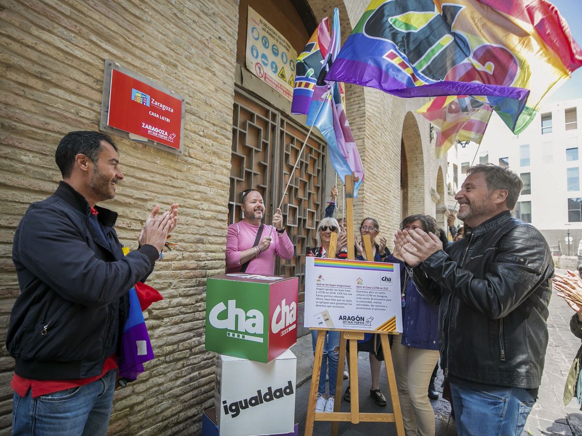 Foto: Candidatos de Chunta Aragonesista durante la pasada campaña del 28-M. (EFE/Javier Cebollada)