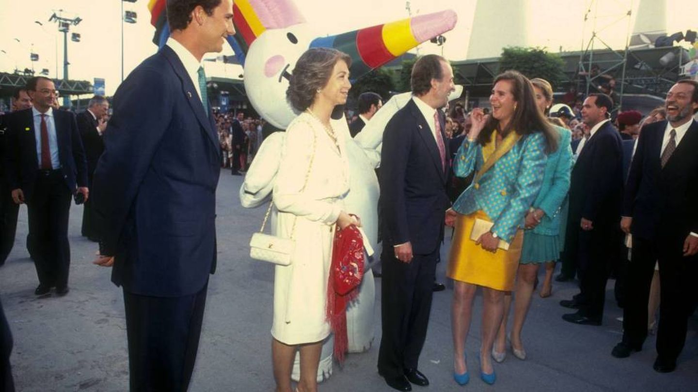 La familia real en los actos de la Expo'92 de Sevilla
