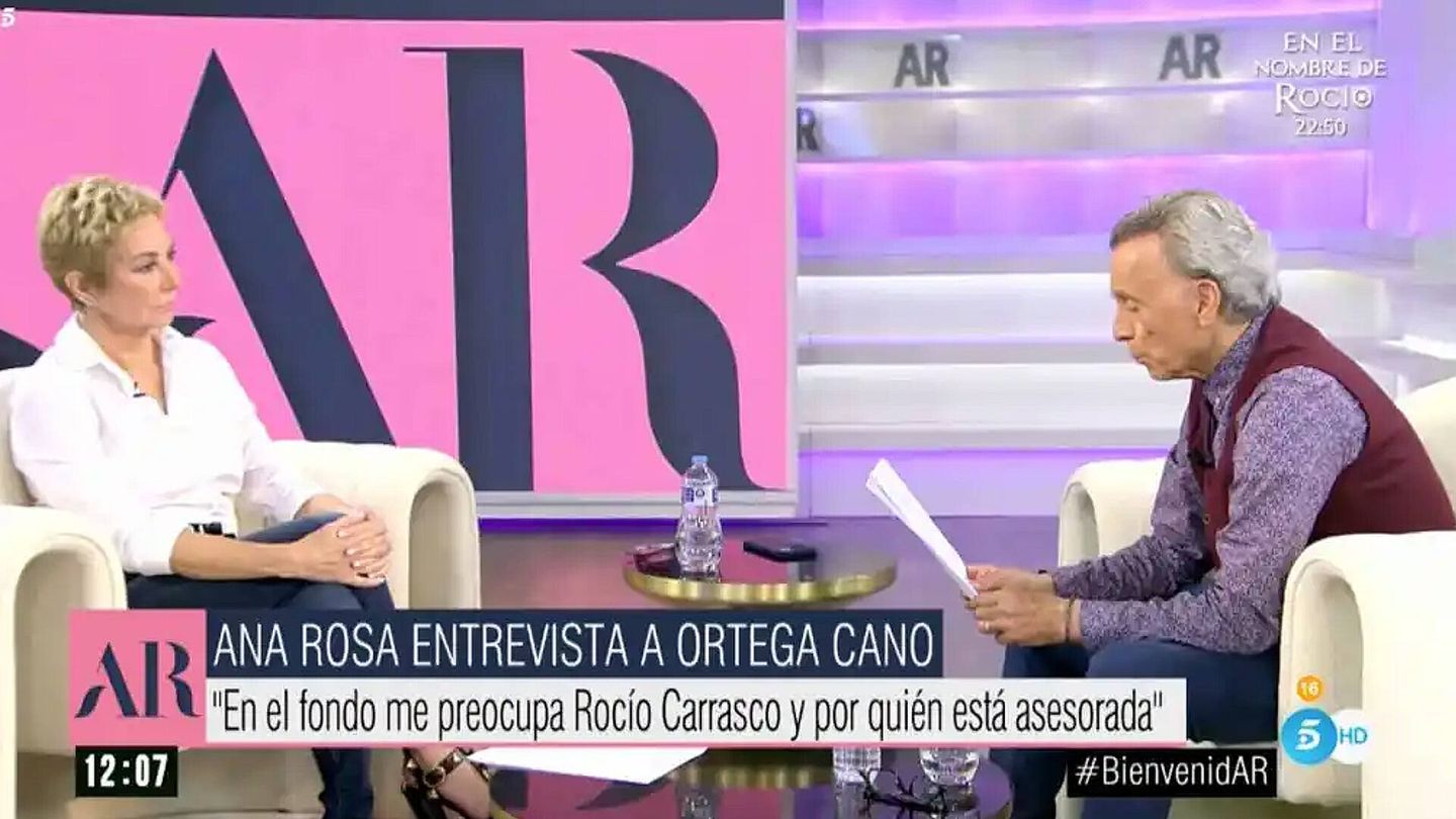 Ana Rosa y Ortega Cano, en 'El programa de AR'. (Telecinco)