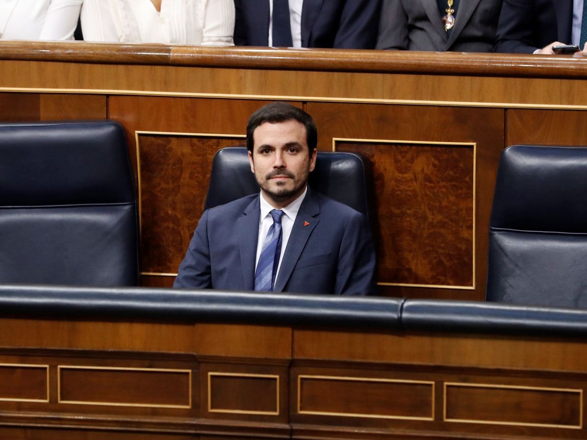 Foto: El ministro de Consumo, Alberto Garzón, en el Congreso. (EFE)