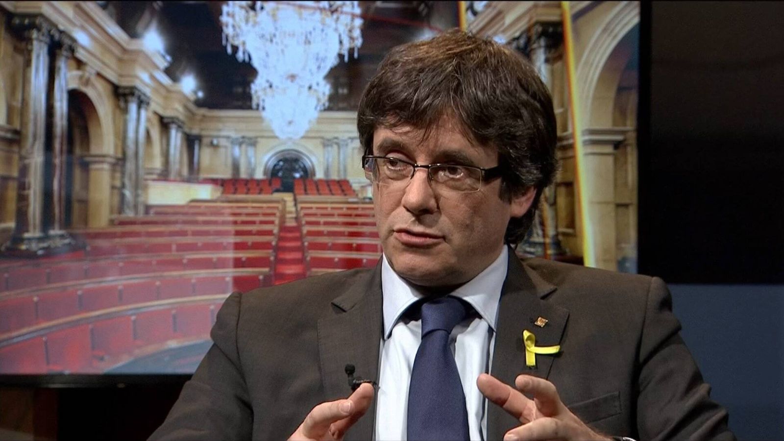 Foto: Puigdemont durante la entrevista en TV3. 