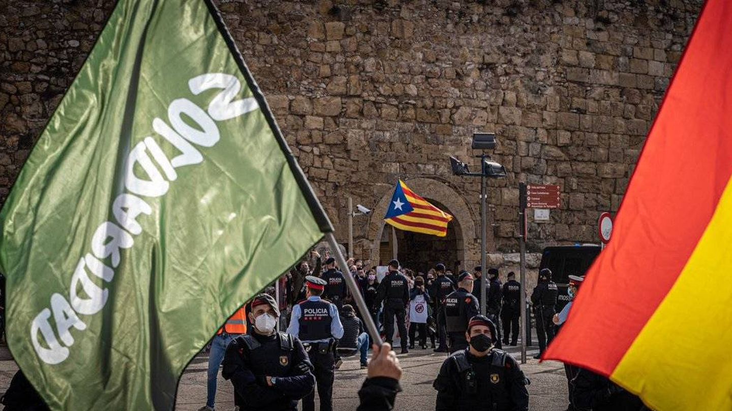 Solidaridad ha acudido a apoyar los mítines de Vox en Cataluña. 