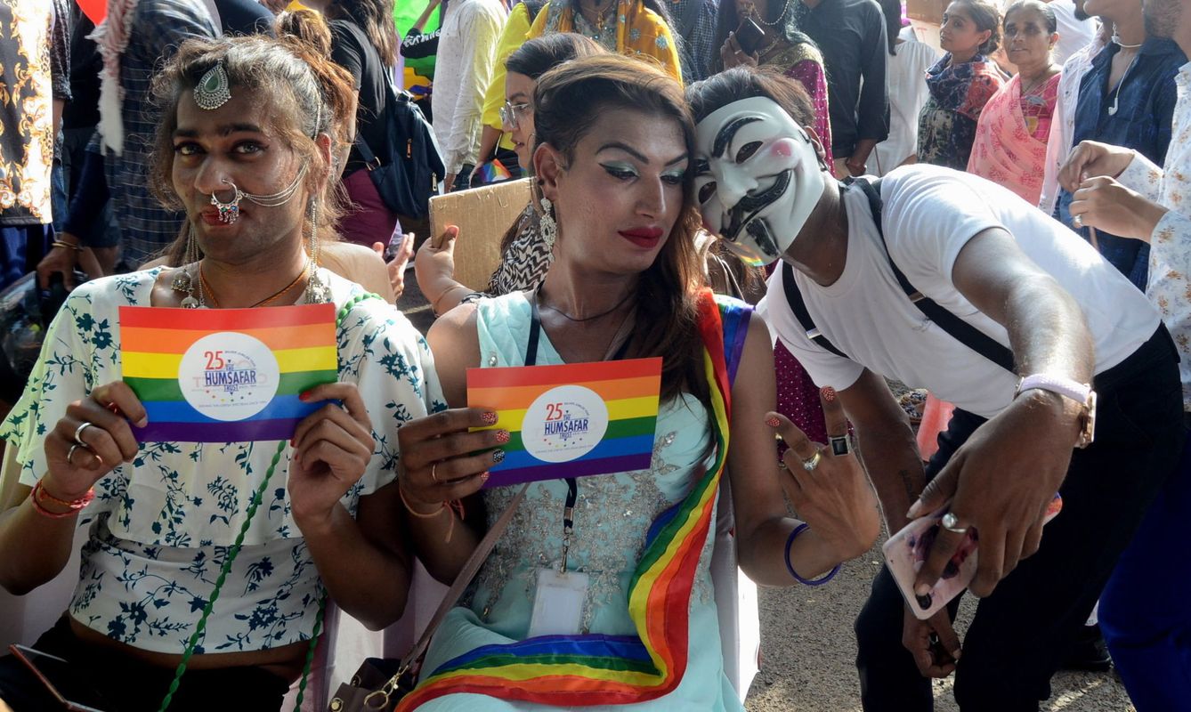Manifestantes en el Día del Orgullo. (Reuters)