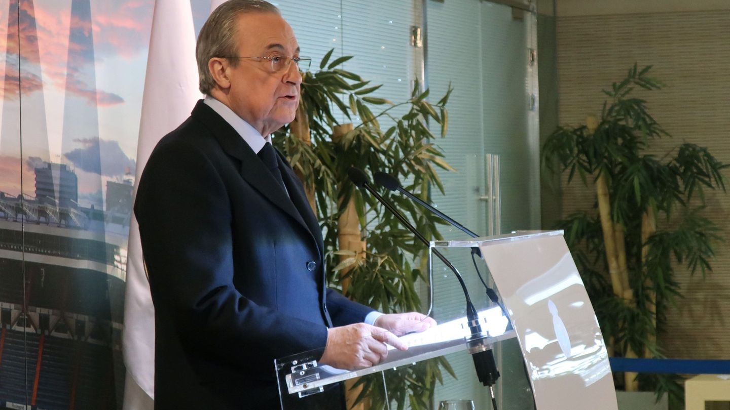 El presidente del Real Madrid, Florentino Pérez, en el almuerzo de Navidad del club. (EFE)