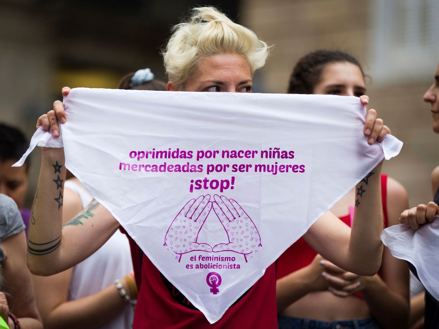 Concentración feminista en Manresa. (EFE)