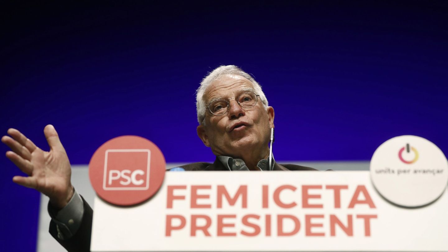 Josep Borrell, durante su intervención  en un acto de campaña del PSC | EFE 