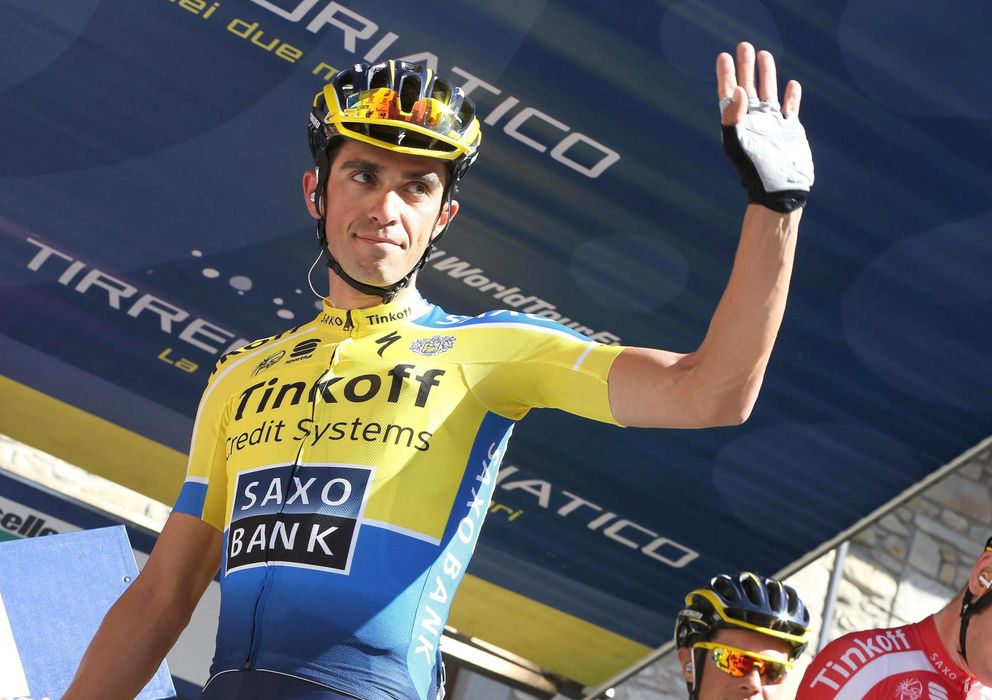 Foto: Contador, tras ganar la Tirreno-Adriático (Efe). 