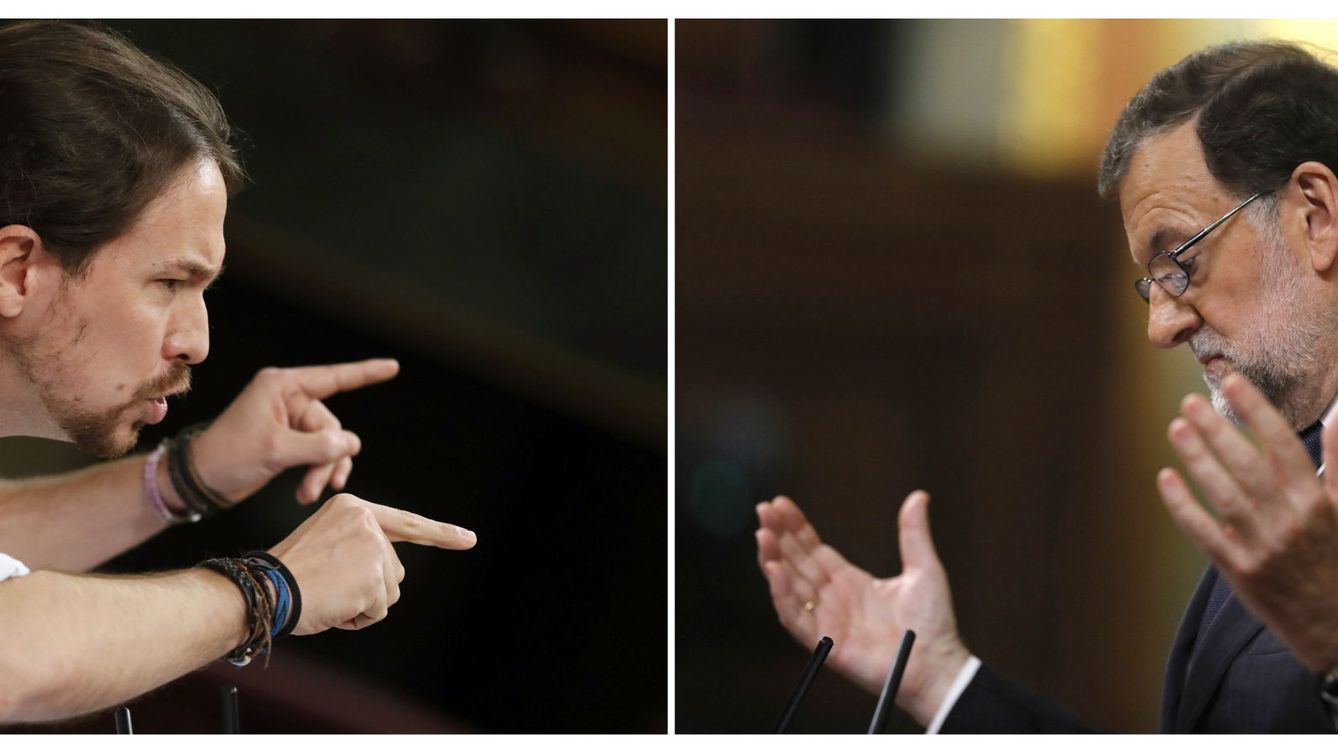 Foto: Iglesias y Rajoy en el segundo debate de investidura de Mariano Rajoy (EFE)