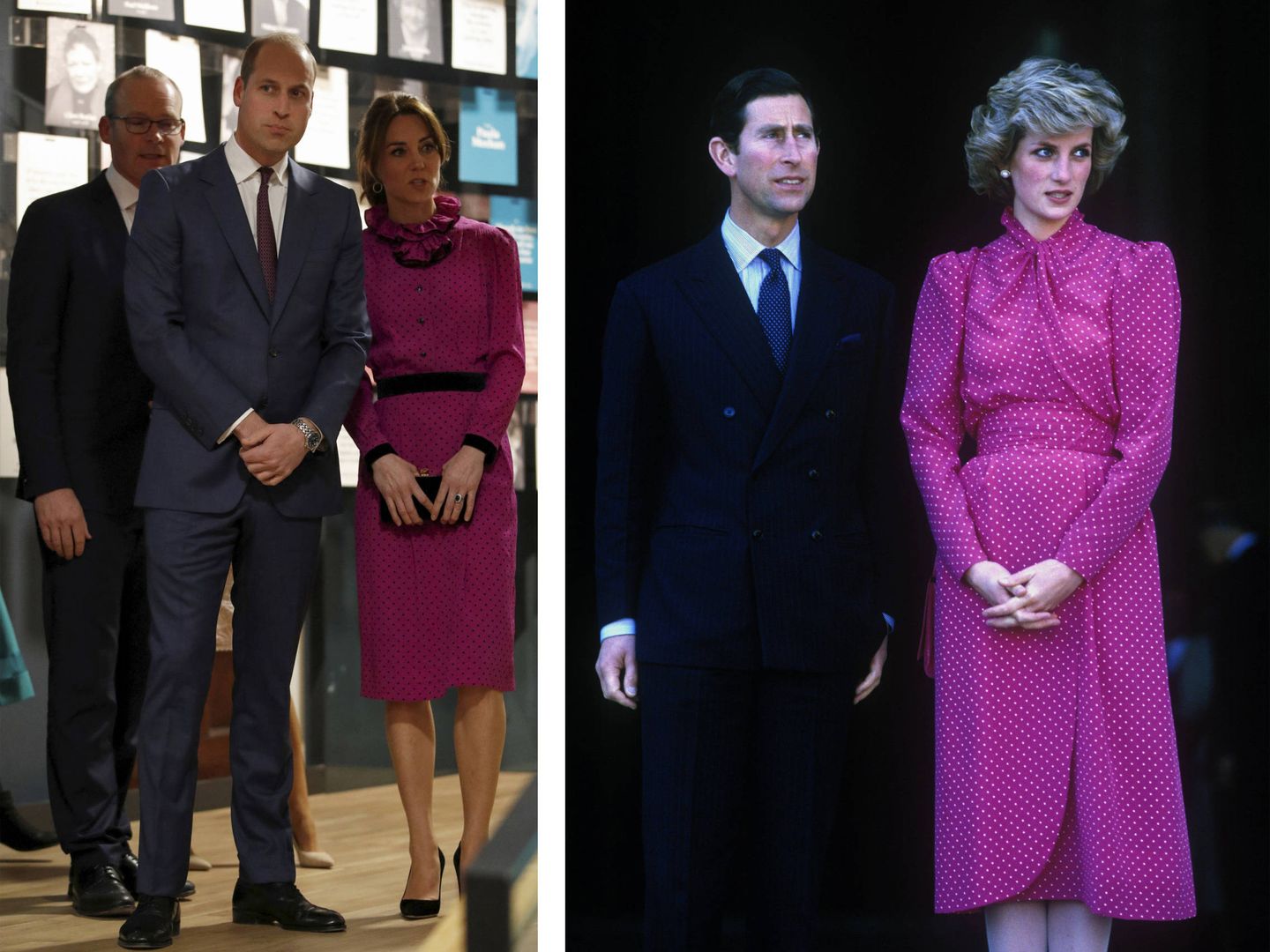 Kate Middleton, este miércoles, y Diana en 1985. (Reuters/Cordon Press)