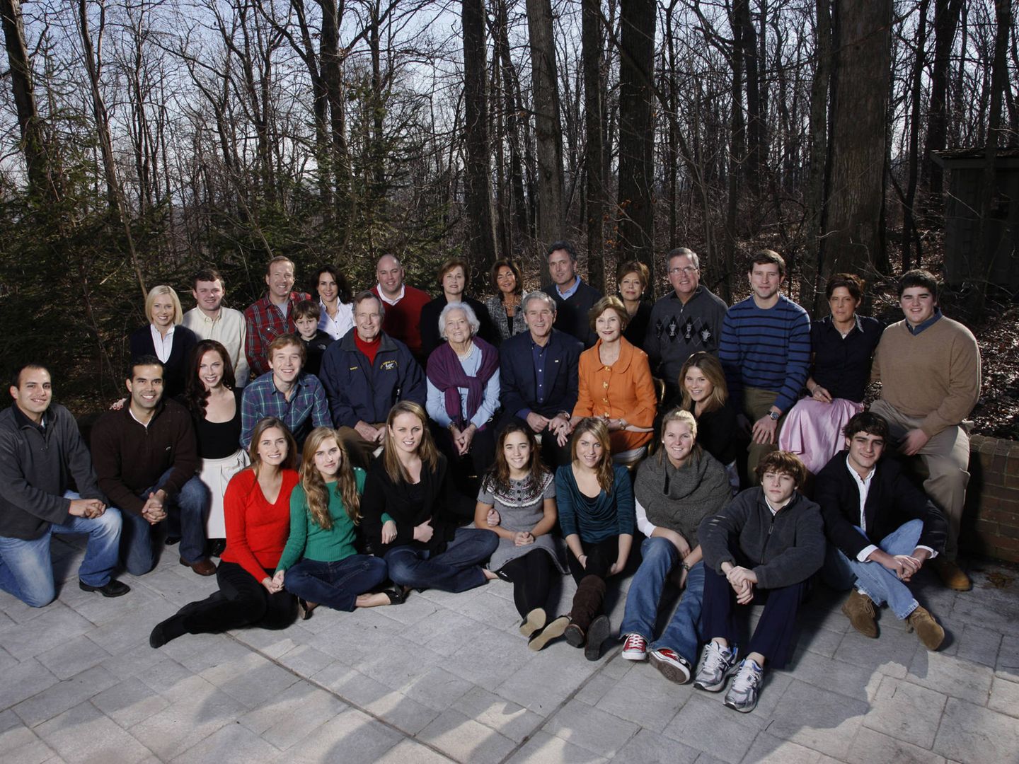Reunión de la familia Bush en las navidades de 2008. (Getty)