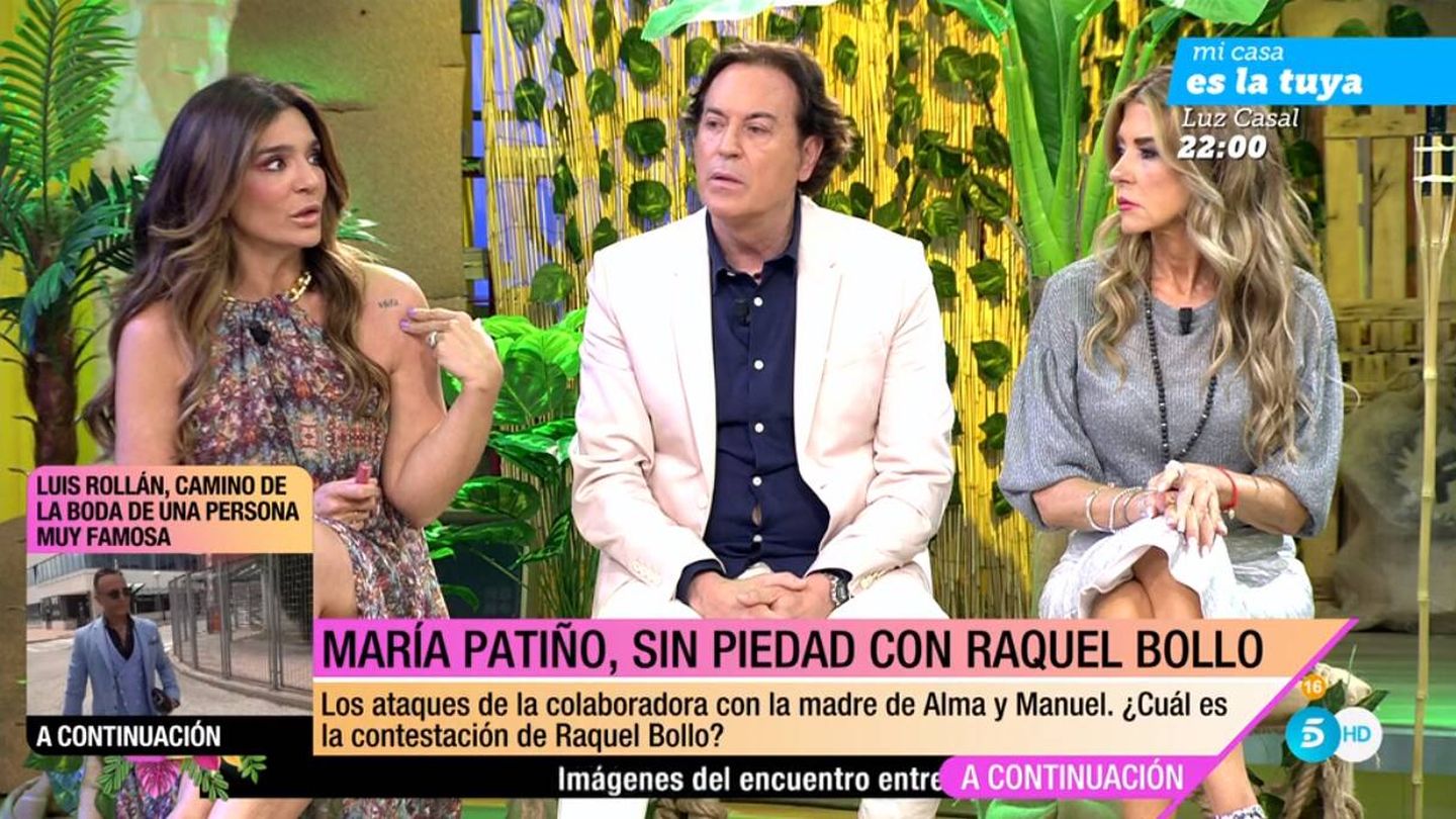 Raquel Bollo junto a Pipi Estrada y Marisa Martín en 'Fiesta'. (Mediaset)
