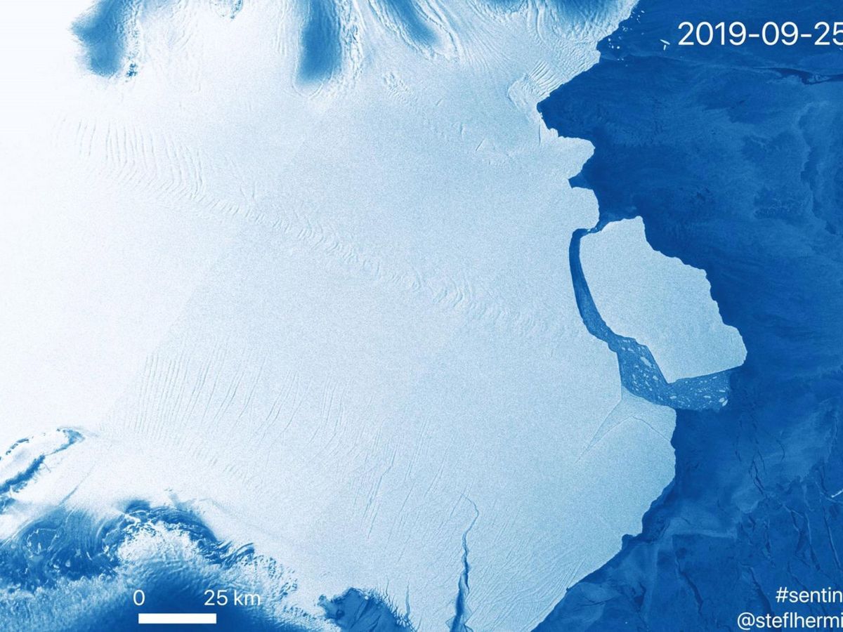 Foto: Imagen de la plataforma de hielo Amery de la que se ha desprendido el iceberg. (EFE)