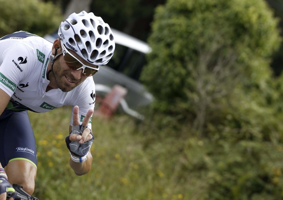 Foto: Valverde consiguió en Santiago de Compostela su sexto podio en la Vuelta a España (EFE)