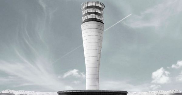 Foto: Maqueta de la Torre de Control de Tráfico Aéreo del Nuevo Aeropuerto Internacional de la Ciudad de México, construido por Aldesa Construcciones, entre otros. (EFE)