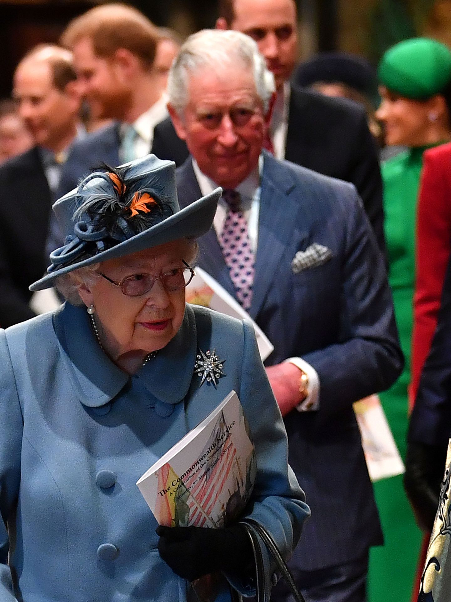 La reina Isabel y el príncipe Carlos, en la misa por el Día de la Commonwealth. (Reuters)