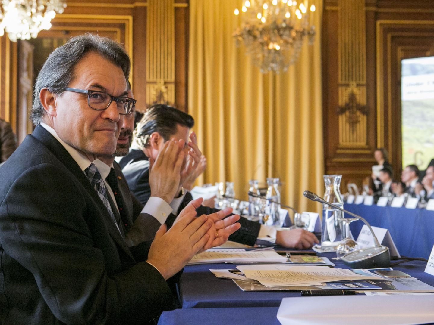 Artur Mas, durante la asamblea general de The Climate Group, un organismo medioambiental que aglutina a 44 gobiernos regionales, en 2015 (Fernando Pérez / EFE)