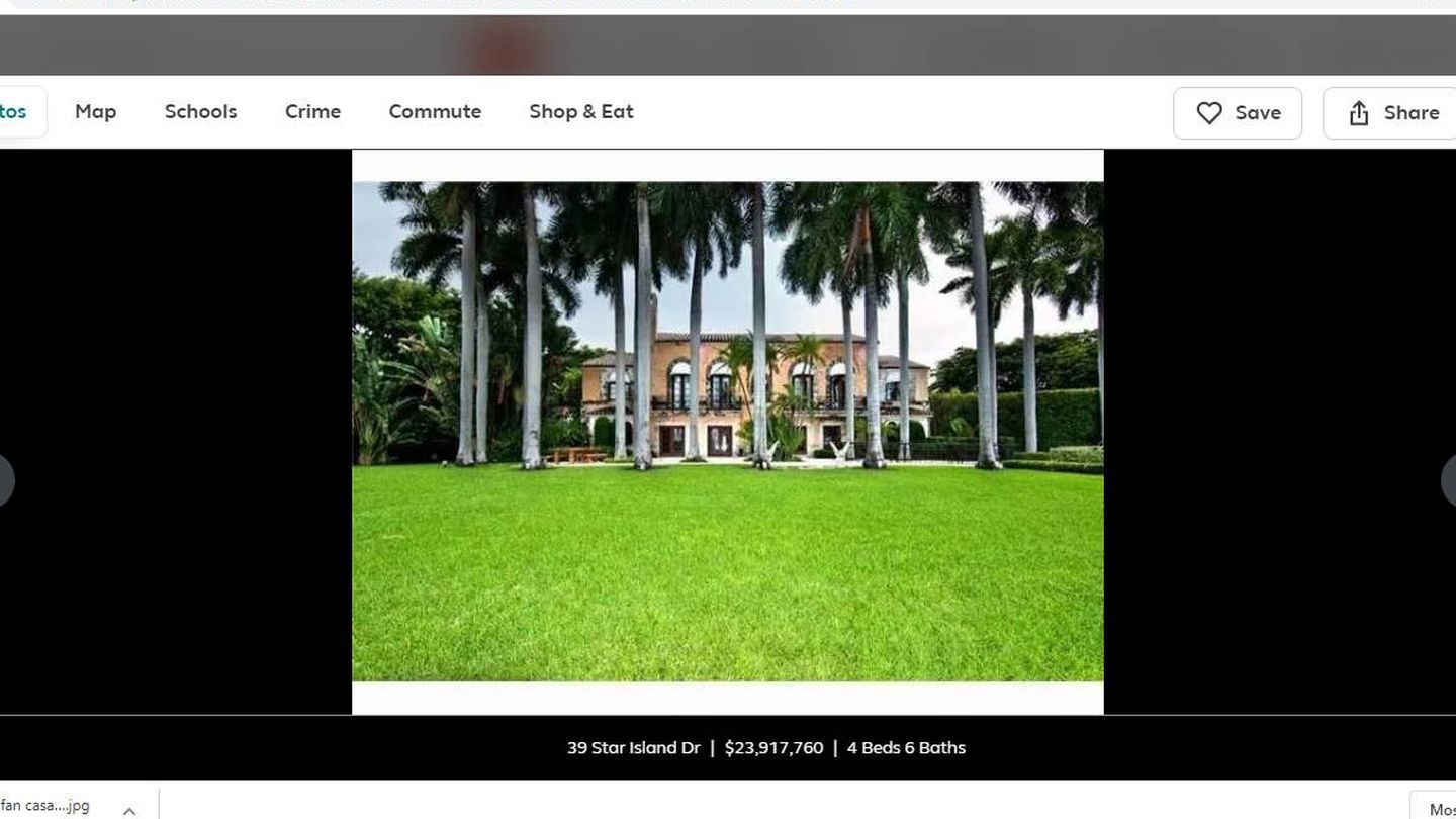 Casa de Gloria y Emilio Estefan en Miami. (Agencia Zillow)