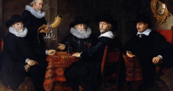 Foto: Albert Burgh, Jan Claesz. Vlooswijck, Pieter Reael y Jacob Willekens en una obra de Govert Flinck en 1642.