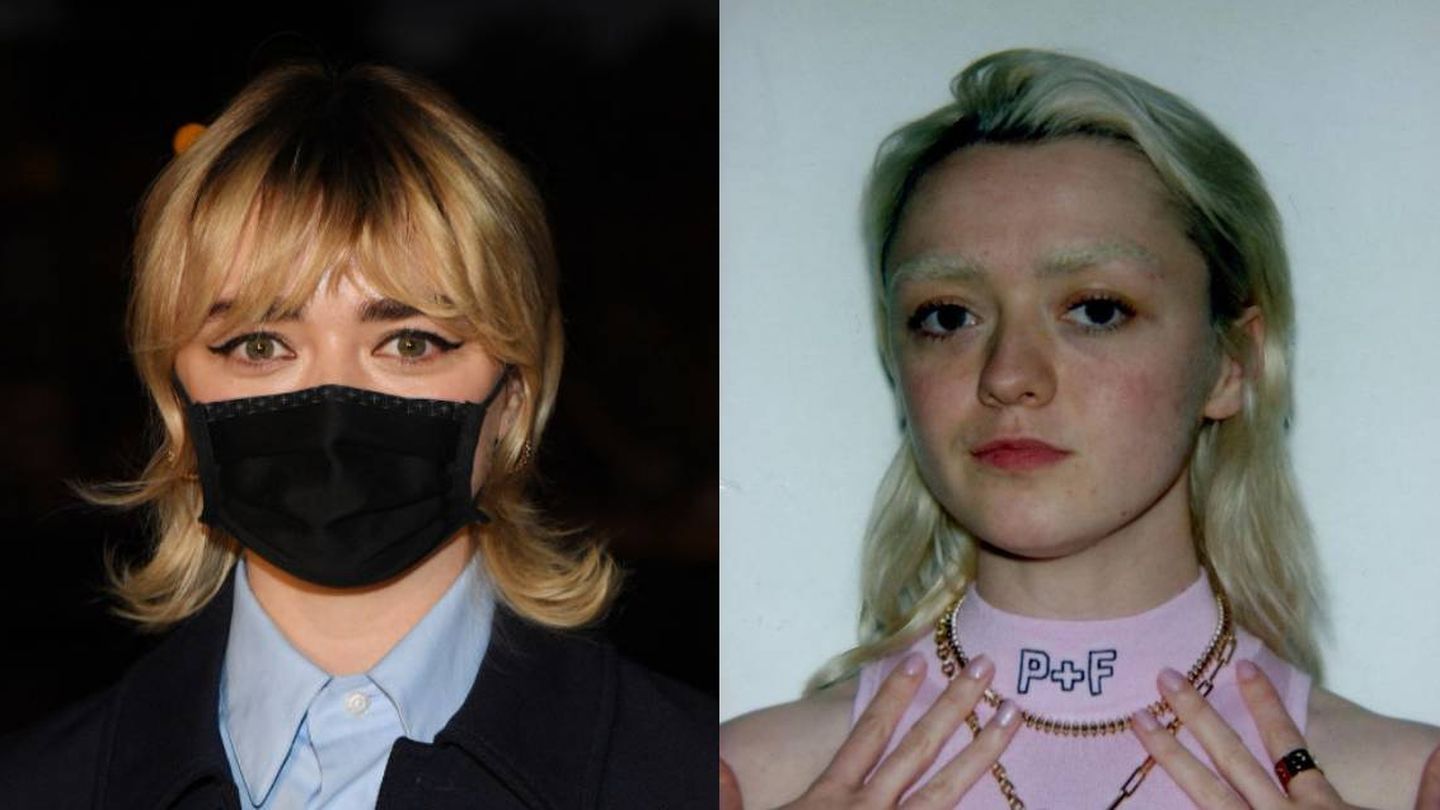 Las cejas naturales de Maisie Williams vs. las belached eyebrows. (Getty/Instagram)