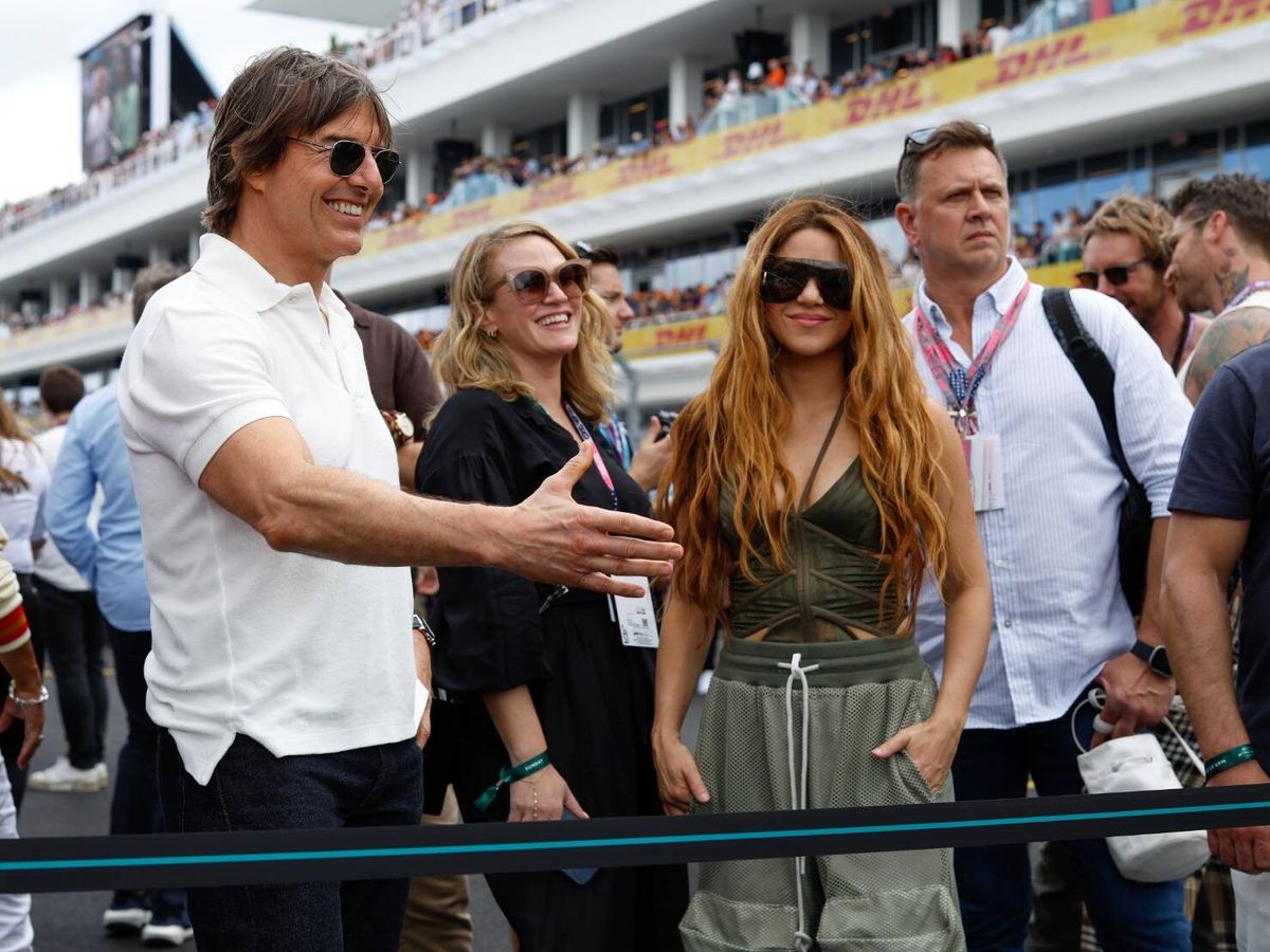 Foto: Shakira y Tom Cruise han coincidido en el Grand Prix de Miami. (Gtres)