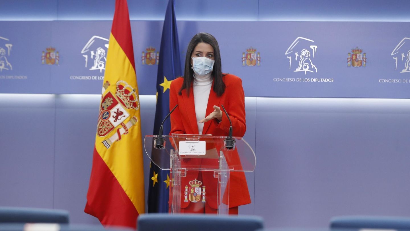 Inés Arrimadas, en la Junta de Portavoces en el Congreso de los Diputados. (EFE)