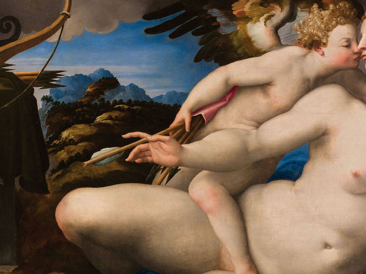 Foto: 'Venus besada por Cupido'. Hendrik van del Broek, según Miguel Ángel
