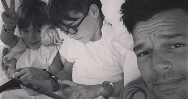 Foto: Ricky Martin junto a sus hijos, en una imagen de su perfil de Instagram. 
