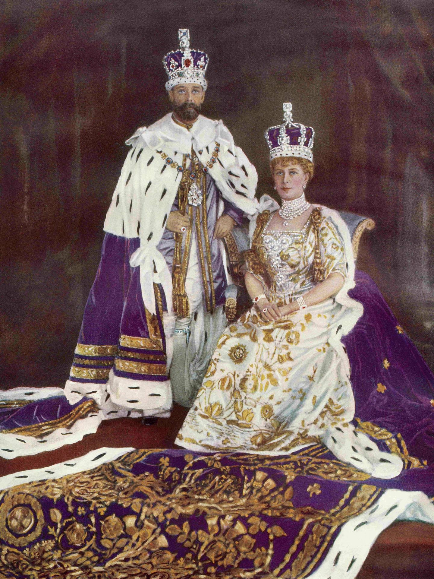 Retrato del rey Jorge V y de la reina María de Teck, el día de su coronación. (Cordon Press)