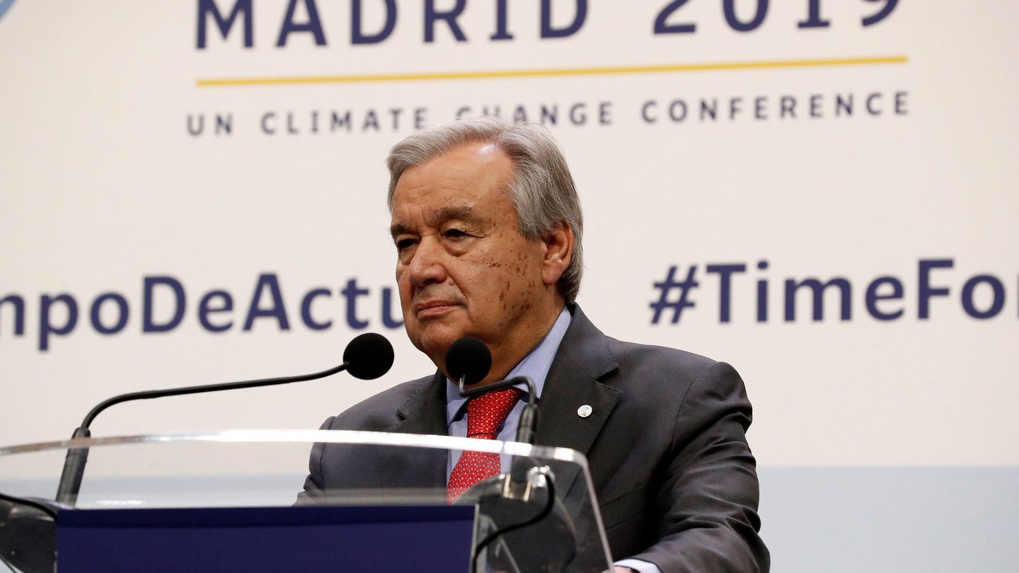 António Guterres durante su participación en la última Cumbre del Clima (COP25), celebrada en Madrid. EFE