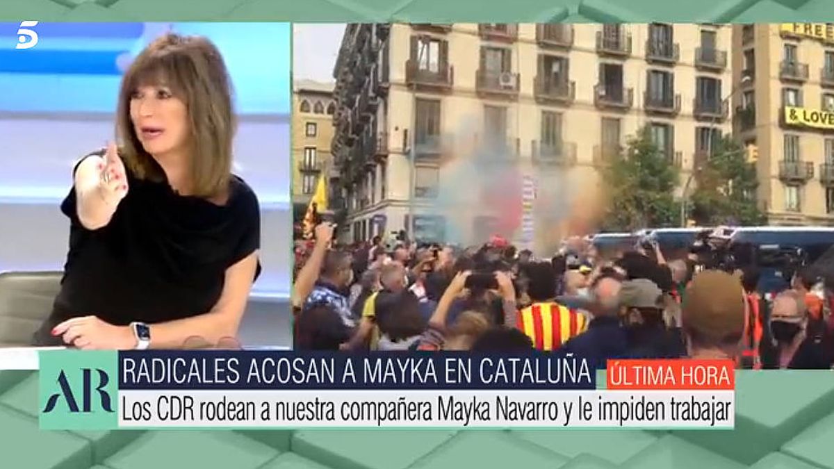 El estallido de indignación de Ana Rosa Quintana ante el acoso a su reportera Mayka Navarro en Cataluña