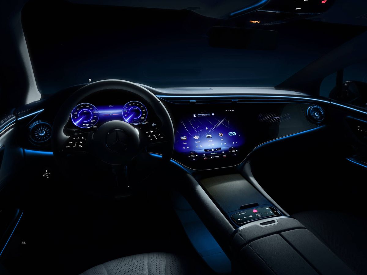Foto: Así es el futurista interior del Mercedes-Benz EQE, la berlina de representación eléctrica que conoceremos en septiembre.
