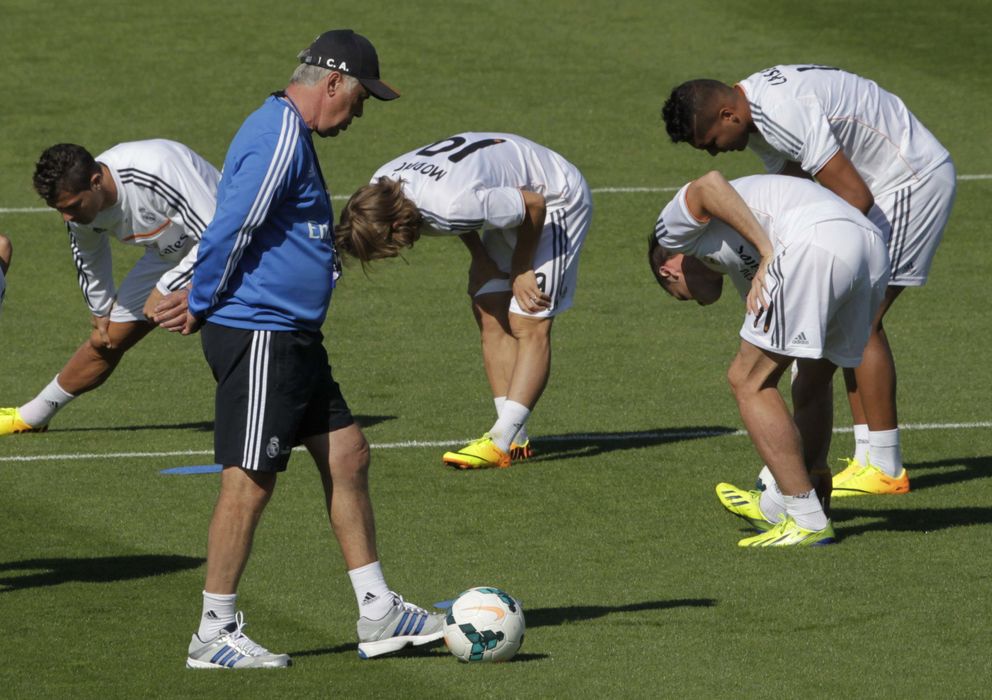 Foto: Ancelotti, en un entrenamiento del Real Madrid