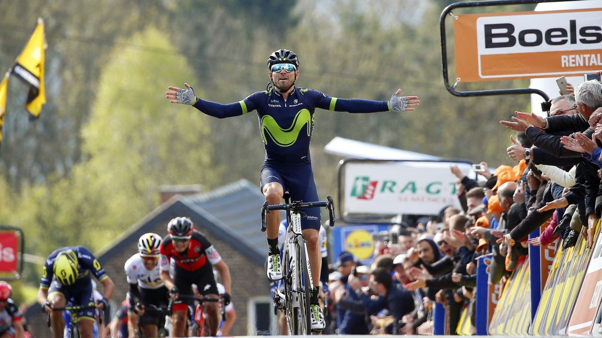 Alejandro Valverde arrasa de nuevo en Huy y gana su quinta Flecha Valona