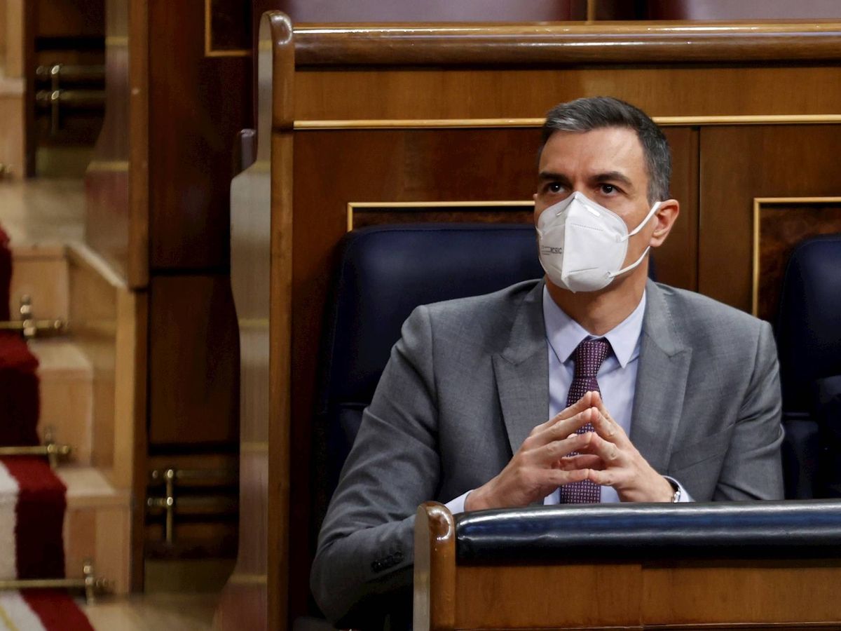 Foto: El presidente del Gobierno, Pedro Sánchez este miércoles en el Congreso. (EFE)