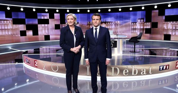 Foto: Debate entre Le Pen y Macron antes de las elecciones. (Reuters)
