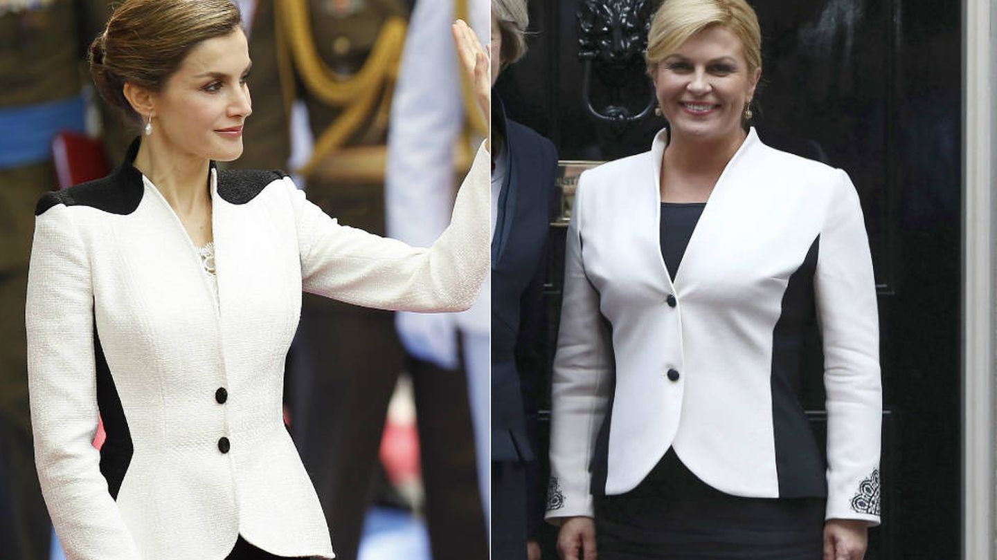 Kolinda y Letizia con chaquetas similares. (Cordon/Reuters) 