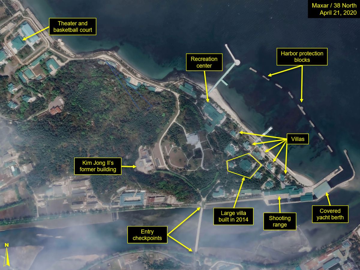 Foto: Imágenes satélites de la villa de lujo de Kim Jong-un en Wonsan. (Reuters)